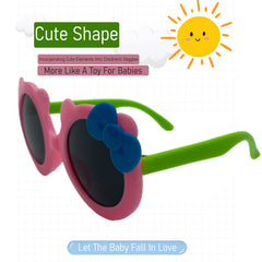 SYGA Children's Goggles Monkey Style Bow Tie Sunglasses Anti-UV Lens Eyewear Kids Sunglasses (Blue Frame Red Legs)