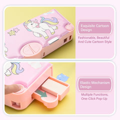 SYGA Children's Compass with Unicorn Design Pencil Box for Boys and Girls, Primary School Students, Multi-Functional (Pink)