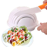SYGA Plastic Fast Cutting of Vegetables, Fruits, Salad Chopper & Salad Cutter Bowl(White)