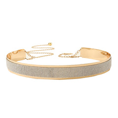SYGA Women's Diamond Waist Chain Simple Patch Belt For Saree & Dress Decorative Girdle Metal belt(Gold)