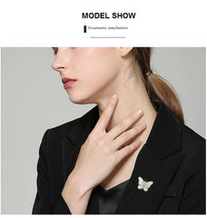 SYGA Mother-Of-Pearl Butterfly Brooches, Fashionable Clothing Accessories Pins for Women