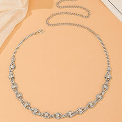 SYGA Women's Decorative Waist Chain For Long Shirt Dress,Crystal Rhinestone Belt(SILVER)