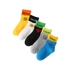 MOMISY 5 Pairs Baby kids Girl Boys Toddlers InfantmCotton Stretch Baby Socks (IN, Age, 1 Year, 3 Years, Star Shine)