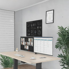 Triple Monitor Arm for 13–27” Screens, 3 Screen Full Motion Desk Mount Stand, Heavy Duty with 180° Swivel, 360° Rotation, +90°/-85° Tilt, VESA 75x75/100x100, 8kg Load per Arm