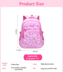 SYGA Girls Schoolbag, Lightweight and Cute Printed Design For Primary School Students (Pink)