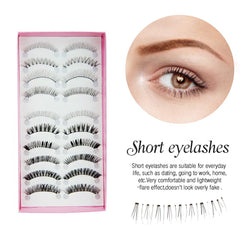 SYGA 10 Pairs False Eyelashes Faux Mink Lashes Natural Look Wispy Fake Eyelashe Fluffy Volume Long Thick Lashes Black