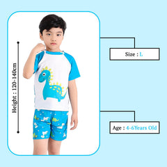 SYGA Children's Swimsuits for Cute Boys Pterosaur-Split Polyester-L Size Perfect for Kids Age 4-6 Years Old (Blue)