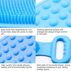 Momisy Silicone Body Back Scrubber, Double Side Bathing Brush for Skin Deep Cleaning Massage, Dead Skin Removal Exfoliating Belt for Shower, Lathers Well for Men & Women (Assorted colour)