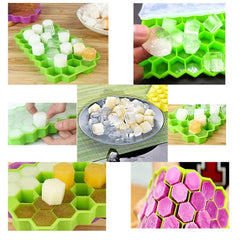 SYGA Soft Honeycomb Ice Cube Tray Silicone Ice Mould Easy Release Chocolate Mould with Lid (Random Color)