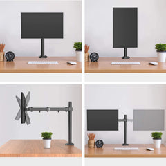SYGA Single Monitor Stand Arm Desk Mount Fully Adjustable Bracket Ergonomic 180 Tilt, 360 Rotation & 360 Swivel Arm - VESA Dimensions: 75x75-100x100 - Single