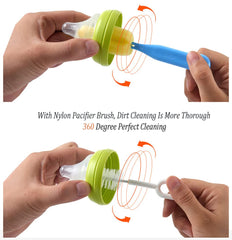 SYGA 7 Pcs Baby Milk Bottle Nipple Straw Brush Sponge BPA Free PP Cleaning Brush Cleaner Bottle Tong