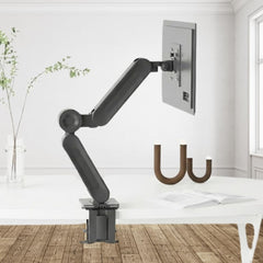 UNIQ MOUNTS™ Heavy Duty Premium 13''-42'' Gas Spring Assisted Single Arm Monitor Arm, Full Motion Desk Mount with 180° Swivel, 360° Rotation,+90°-85° Tilt VESA 75x75/100x100, 15kg Weight Load