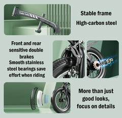 SYGA Children's Bicycle for 3-6 Year Kid's Light Bicycle Magnesium Alloy (14 INCH, Black)