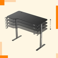 amazon basics Multipurpose Electric Wood Table Desk | Adjustable Height | Ergonomic | Sit & Standing Desk | Digital Display with Memory Preset Option (Black)