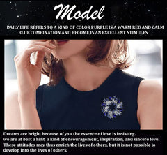 SYGA Brooch Pin Fashion Crystal Rhinestone Jewellery Pin Vintage Accessories Decoration Clothing Bouquet Brooches for Bridal Women Girl (BLUE-CIRCLE)