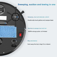 TRIDEO ๐๐ ๐ฒ๐๐๐ซ๐ฌ ๐ฐ๐๐ซ๐ซ๐๐ง๐ญ๐ฒ Smart Circle Sweeper Vacuum Robot Cleaner: Compact Design, Long Battery Life|Full-Coverage Cleaning for Wood Floors, Marble|Tiles with Effortless Operation