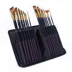 SYGA Paint Brushes - 15 Pc Art Brush Set for Watercolor, Acrylic, Oil & Face Painting | Short Handle Artist Paintbrushes
