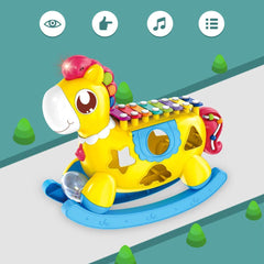 SYGA Happy Pony Musical Toy Best Gift for Kids Newest Xylophone Toy with Light and Music
