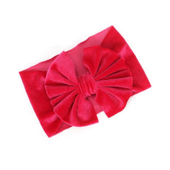 SYGA Baby Headband Velvet Bow Shape Stretchable Hairband Suitable for Newborn Infant Toddler Kids 0-3 Year (Black)