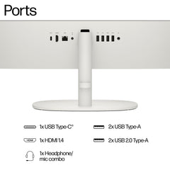 HP All-in-One Desktop Intel® Core™ i3-N300,21.5 inch(54.5cm),FHD,Anti-Glare,8 GB DDR5, 512GB SSD,White Wireless Keyboard and Mouse Combo,White, Windows 11, 4.17kg,22-dg0786in