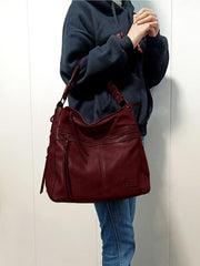 SYGA PACK OF 2 Women's Bags Soft Leather Tote Bag Single Shoulder Crossbody Bag With Clutch (Khaki)