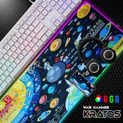 WAR HAMMER GX1050 Extended Size Gaming Mouse Pad| Stitched Edges| Non-Slip Rubber Base|Computer Laptop|Keyboard Mouse Pad for Office & Home (Extended XXL, GX3050 AR120)