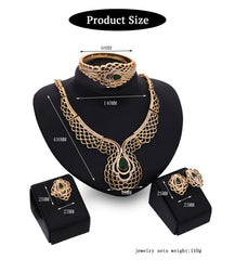 SYGA Pack of 4 Bridal Jewelry Set Necklace,Earrings,Bracelet,Ring Set for Party Wedding Festive for Women & Girls Accessories