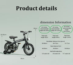 SYGA Children's Bicycle for 3-6 Year Kid's Light Bicycle Magnesium Alloy (14 INCH, Black)