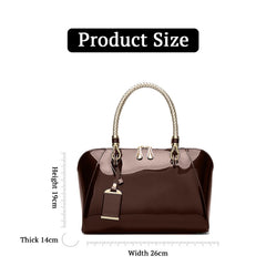 SYGA Gloosy versatile patent leather women's bags, texture and personality, portable Handbag, crossbody bag(COFFEE)