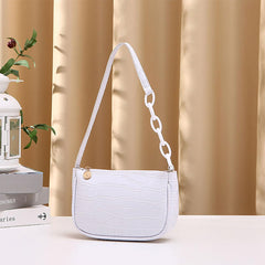 SYGA Women's White Handbags Crocodile Pattern Bag Ladies Shoulder Bag