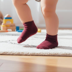 MOMISY 5 Pairs Bamboo Ankle Socks for children kids Toddlers Infant Baby Girl Boys (IN, Age, 3 Years, 5 Years, Plain)