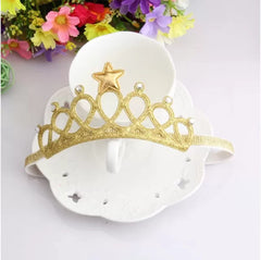 SYGA 1 Piece Children's Crown Star Hair Headband Baby Girls Photo Hair Accessories Baby Stretch Jewelry Hair Band (Black Diamond)