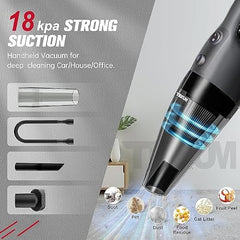 TEXUM TVC-5 800 Watts Handheld Vacuum Cleaner,for Home Use,Dry Vacuuming,18 Kpa Suction Power,Lightweight,Lightweight&Durable Body,Small/Mini Size (Black)