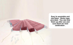 SYGA 6 Pieces of Paper Flower Fan Decoration Background Wall DIY Paper Fan Flower Ball Set(Pink)