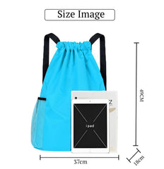 SYGA Drawstring Backpack for Gym, Yoga, Running, Swimming, Beach, Camping, Travel Bag Sports Fitness Club Student Training Bag(Sky Blue)