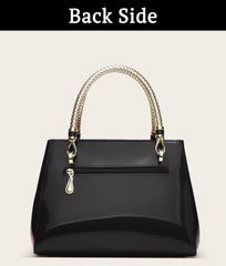 SYGA Women's Glossy Patent Leather Handbag Large Capacity Bag Suitable Gift for a festival,occasion,Birthday(BLACK)