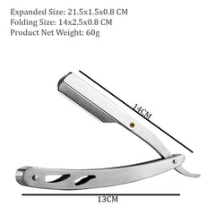 SYGA Barber Stainless Steel Straight Edge Barber Razor Folding Shaving Shaver for Men