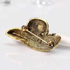 SYGA Brooch Pin Fashion Crystal Rhinestone Jewellery Pin Vintage Clothing Accessories Decoration Sun Hat, Ancient Gold Brooches for Women- S57