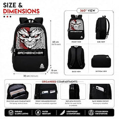 HACKER Laptop Backpack for Men & Women | Stylish Spider Printed Backpack | Durable School, College & Office Bag | Spacious Travel Backpack with Padded Laptop Compartment & Adjustable Straps