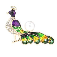 SYGA Brooch Peacock Pin Fashion Crystal Rhinestone Jewellery Pin Vintage Accessories Decoration Clothing Bouquet Brooches for Bridal Women Girl (Peacock)
