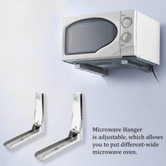 SYGA Microwave Hanger Bracket Stainless Steel Microwave Oven Wall Mounted Folding Holder Rack Bracket - Silver