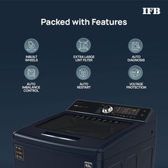 IFB 10 Kg 5 Star AI Powered Fully Automatic Top Load Washing Machine (TL S4RBS 10.0 Kg Aqua, Sparkle Silver, 2X Power Steam, 4 Years Comprehensive Warranty)