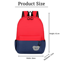 SYGA Kids Schoolbag, Breathable, Waterproof, Customized Logo Backpack For Kindergarten And Elementary School Students (Large Red With Dark Blue)