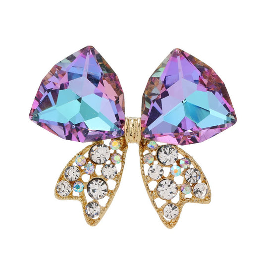 SYGA Brooch FULLTIE Pin Fashion Crystal Rhinestone Jewellery Pin Vintage Accessories Decoration Clothing Bouquet Brooches for Bridal Women Girl (PURPLE)