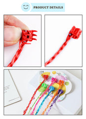 SYGA Girls Braided Wigs, Colorful Hair Accessories, Braided Hair Clips (Gripper beaded heart)