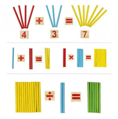 SYGA Baby Learning Wooen Multicolor Mathematical Stick Toy