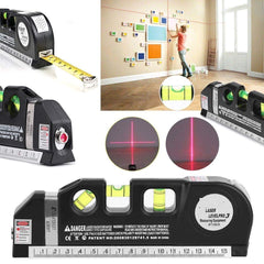 SYGA Binoax Multipurpose Level Laser Horizon Vertical Measure Tape Aligner Bubbles Ruler