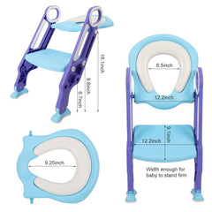 SYGA Toilet Potty Trainer Seat With Step And Ladder Chair Kit Potty Seat (Blue)