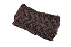 MOMISY HeadBand Wool Blend for Girls and Women (Geometric, Brown)