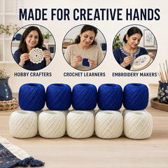 Crochet Cotton Thread Yarn Combo, 10 Rolls for Knitting, Crochet, Embroidery and Craft Making, Soft Decorative Thread for Handmade DIY Projects, Yellow & Green